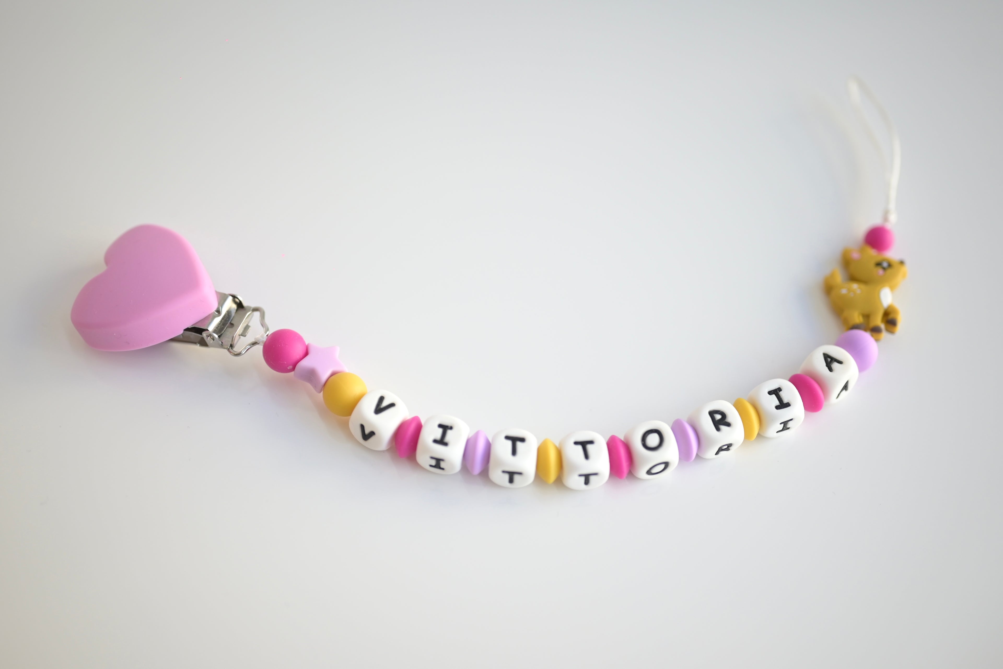 CATENELLA PORTACIUCCIO PERSONALIZZATA FUCSIA, LILLA, GIALLO
